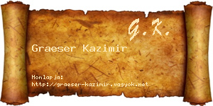 Graeser Kazimir névjegykártya